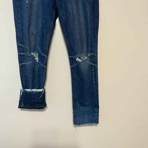 Rag & Bone Dre Capri Jeans Women's 29 Blue Distressed Dark Wash Mid Rise Denim - Picture 4 of 11